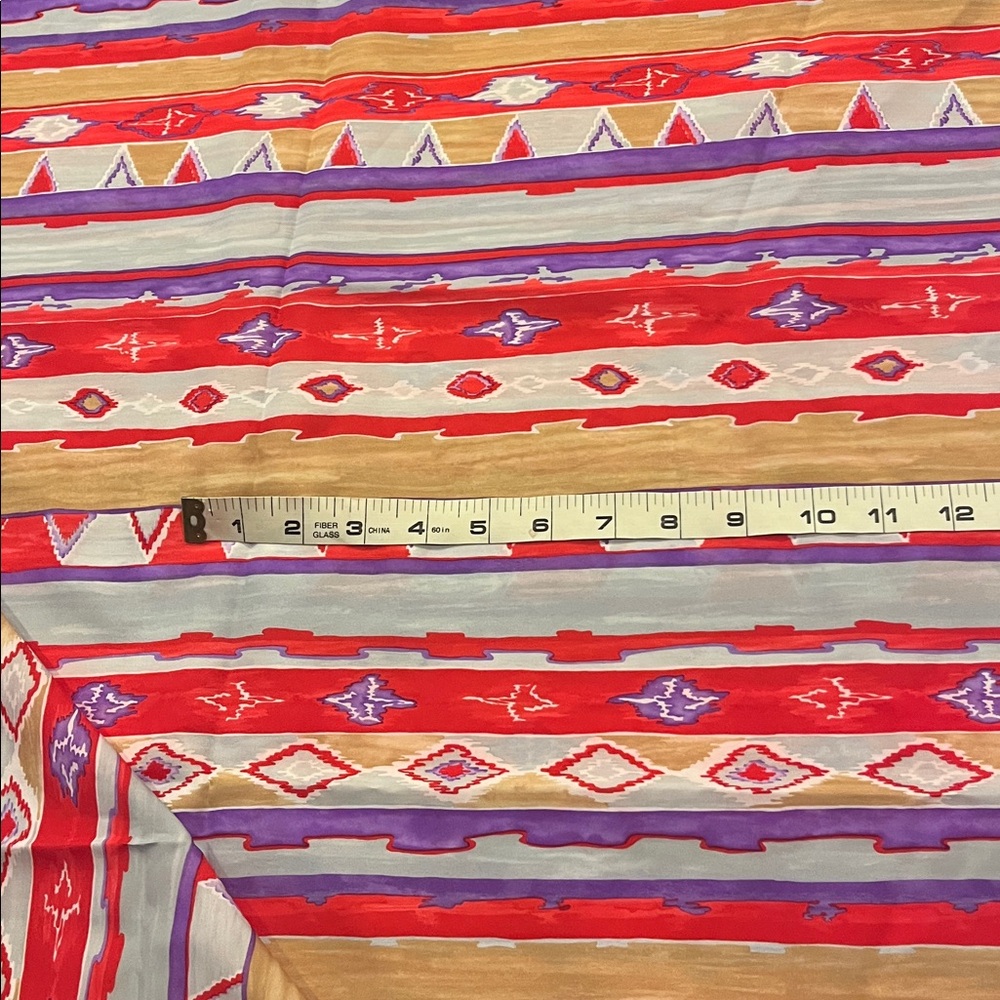 Vintage Colorful Geometric Patterned Fabric 1.5 yards - Picture 2 of 2